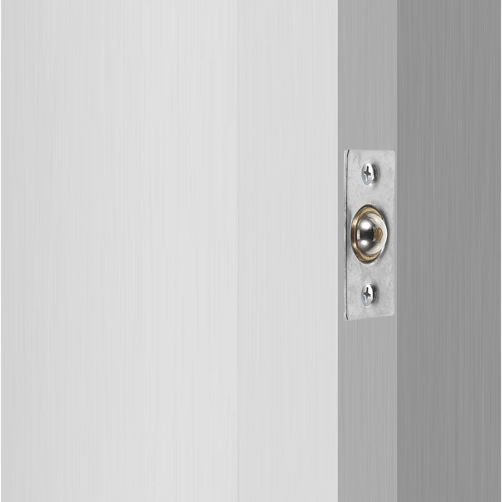 

4 Sets Stainless Steel Adjustable Ball Latch with Plate Door Bead Cabinet Hardware Cupboard Latch Pantry Strike Wardrobe Durable