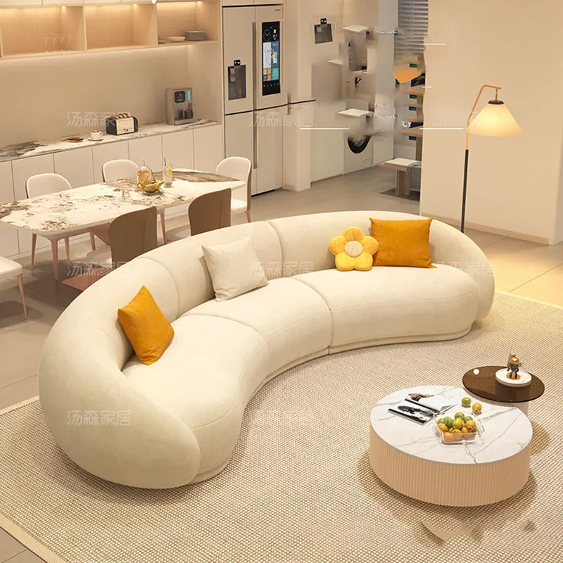 White Modern Living Room Sofas Puffs European Design Lounge 3 Seater Sofa Creative Apartment Creative Muebles Hogar Furniture