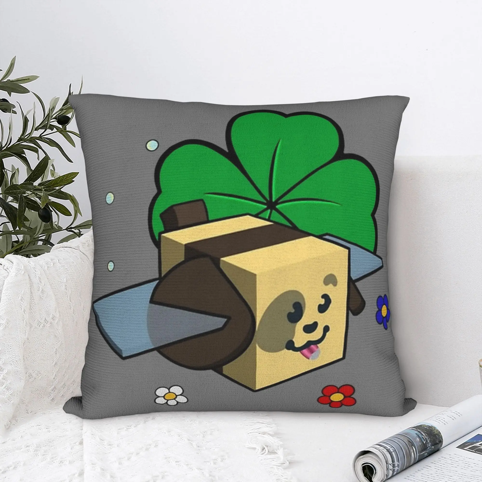 Print Bee Swarm Simulator Collection BSS Pillowcase Polyester Cushion Cover Decorative Clover‌ Pillow Case Cover Home Wholesale