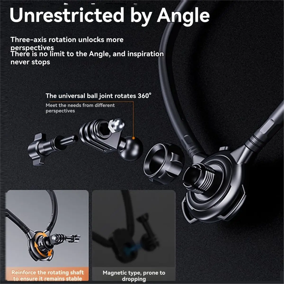 

Крепление на шею (BOFF) для экшн-камер DJI Action 5 Pro/4/3/GoPro 13/12 – оборудование для съемки от первого лица