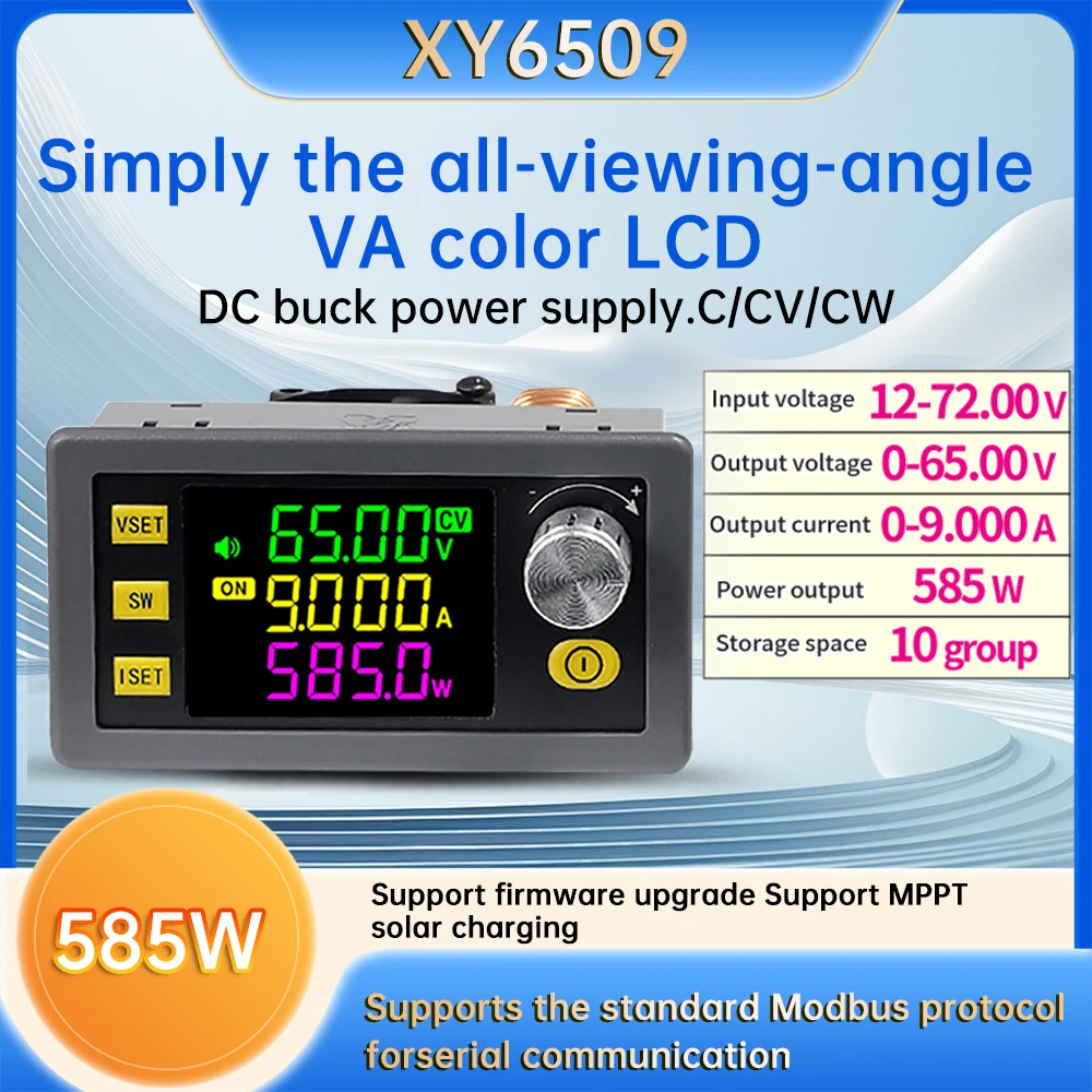 XY6509 CNC  Adjustable Voltage Regulated DC Buck Power Supply Constant Voltage Constant Current Regulator Power Supply MPPT