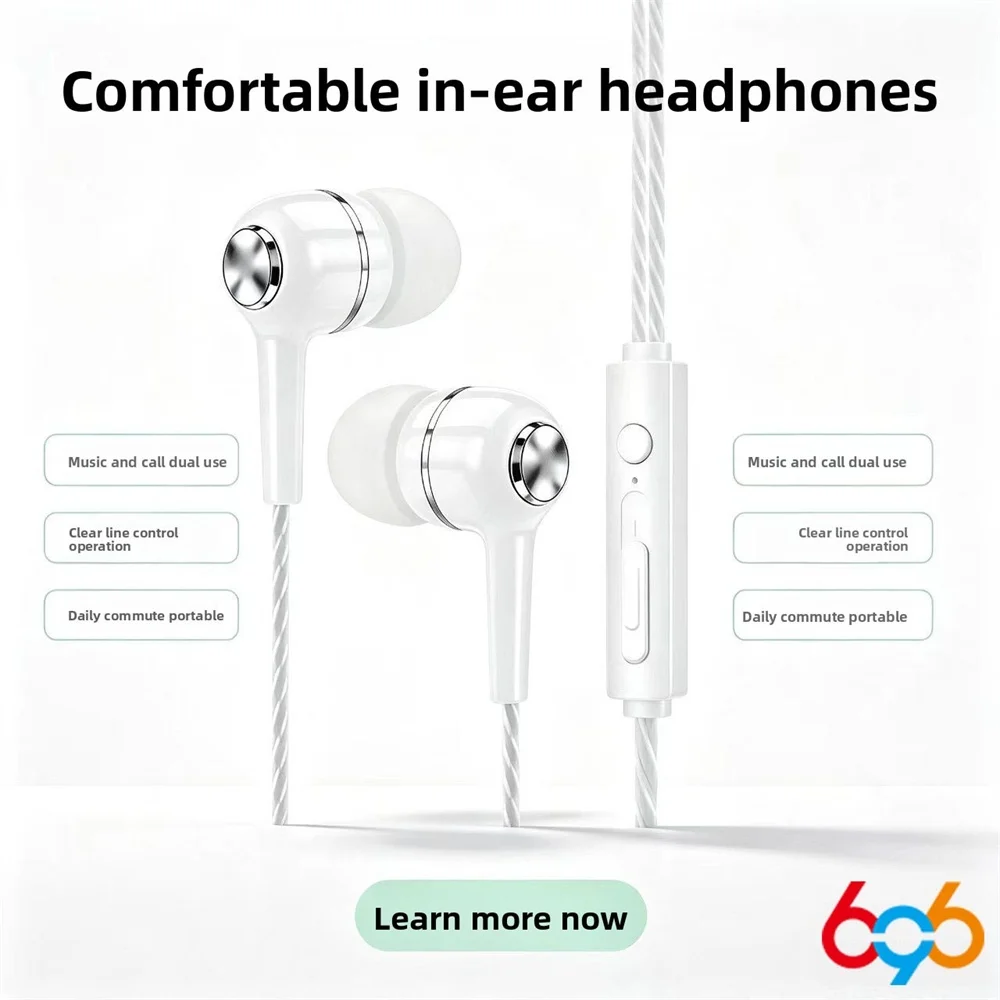 Fashion Wired Headphones 3.5mm Sport Earbuds with Bass Phone Earphones Stereo Headset with Mic Volume Control Music Earphones