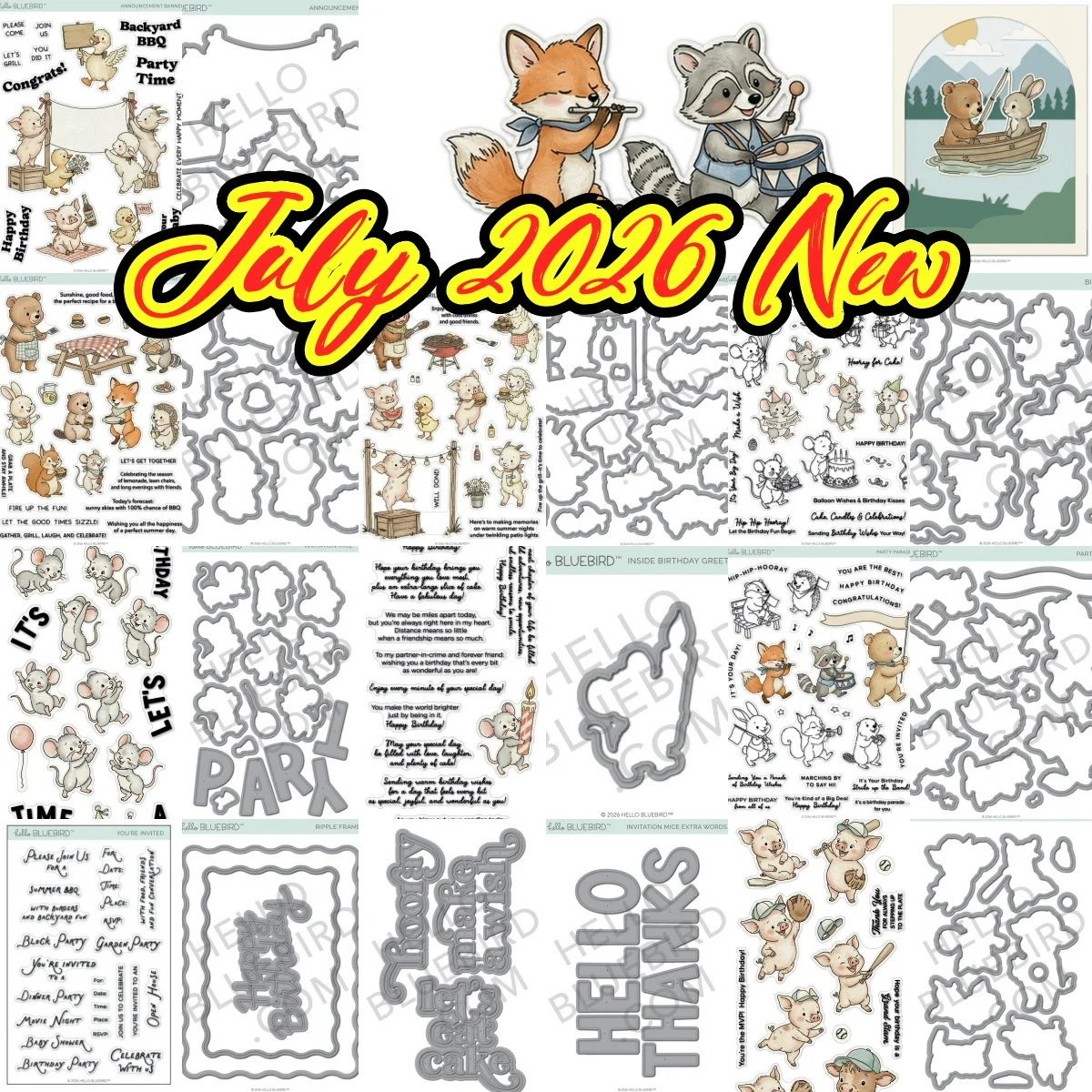 Image of Juli 2026 Neue BBQ-Blockparty-Banner-Schwein-Metall-Stanzformen und Klare Stempel für DIY-Dekoration, Scrapbooking, Kartenprägung