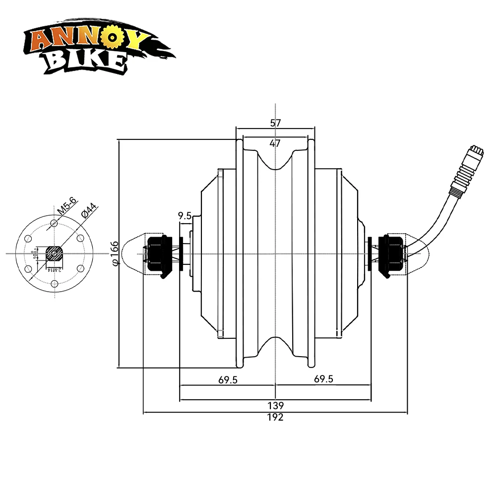 13 inch Hub Motor 24v 36v 48v 350w 500w High Torque Electric Wheelbarrow Cart Gear Motor Wheel Off-road Tire Disc Brake Wheel