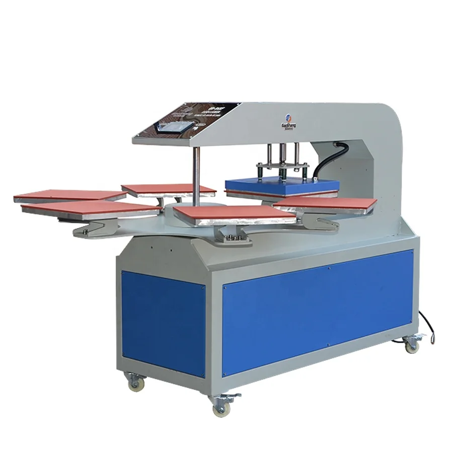 38*38 40*50 40*60cm Pneumatic Rotary Heat Press Machine 3-6 PalletsSingle Double/Multy Press Station for Garment
