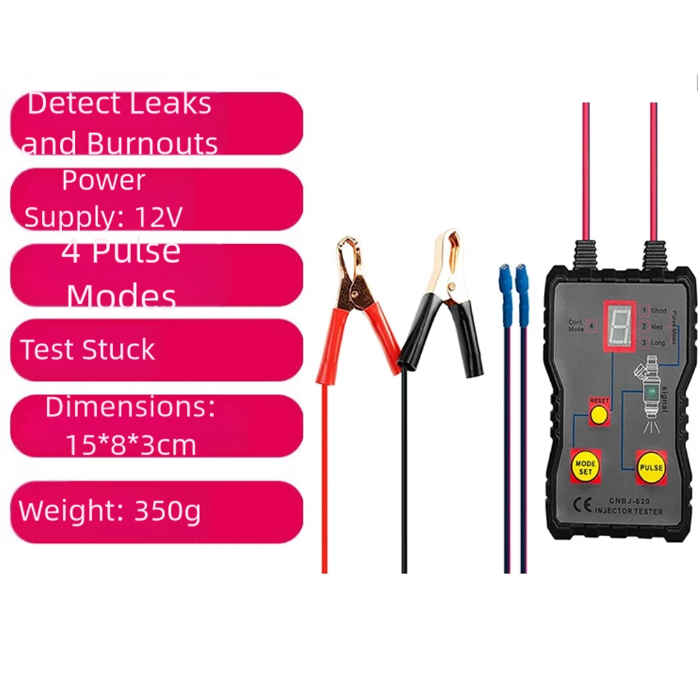Probador de inyector de combustible automotriz MZ620 con 4 modos de pulso, herramienta de escaneo del sistema de combustible para limpiar inyectores de automóviles y motocicletas
