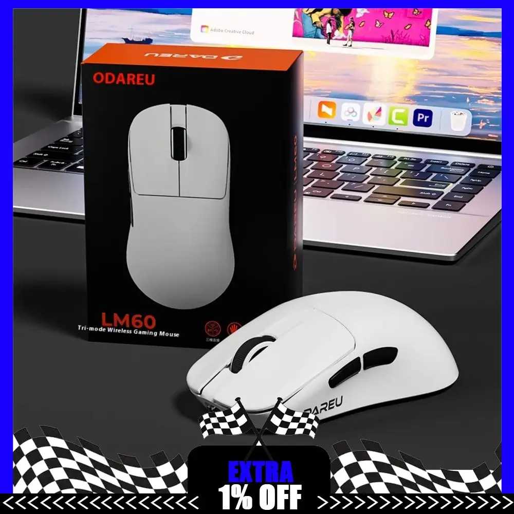 

DAREU LM60 Wireless Gaming Mouse 1000hz Polling Rate AM-WL Sensor Low Latency Wireless Bluetooth 2.4G Connection for Office FPS