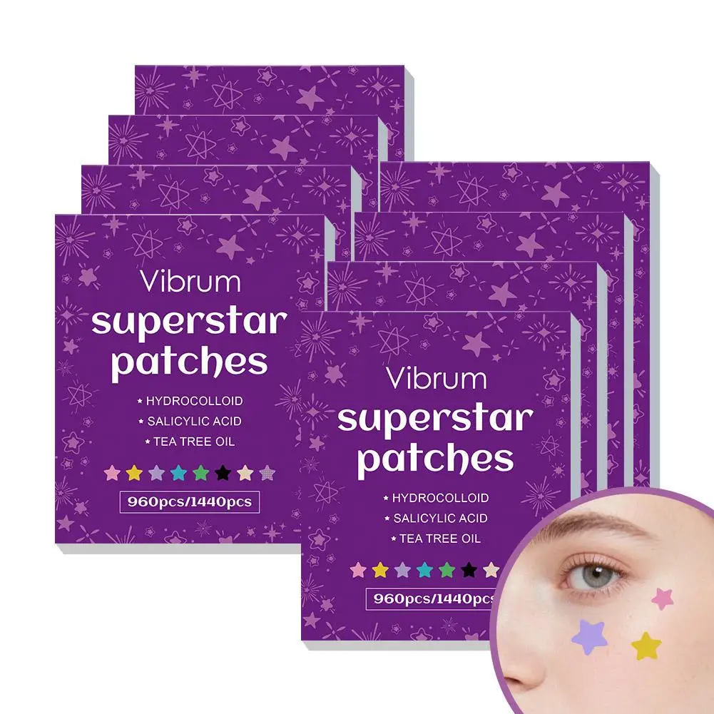 Hydrocolloid Acne Patches Multi-color Star Shaped Invisible Pimple Cover, Spot Treatment, Face Stickers For Daily Use