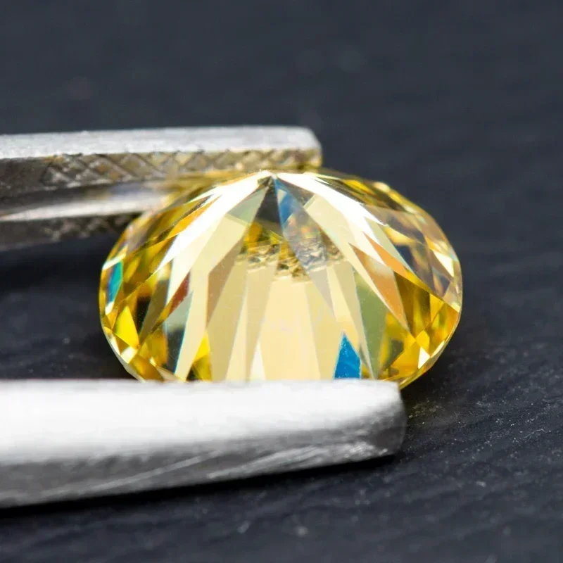 

NEW Moissanite Vivi Yellow Colored Round Cut VVS1 Pass Diamond Tester loose stone Jewelry Making Comes with GRA Certificate