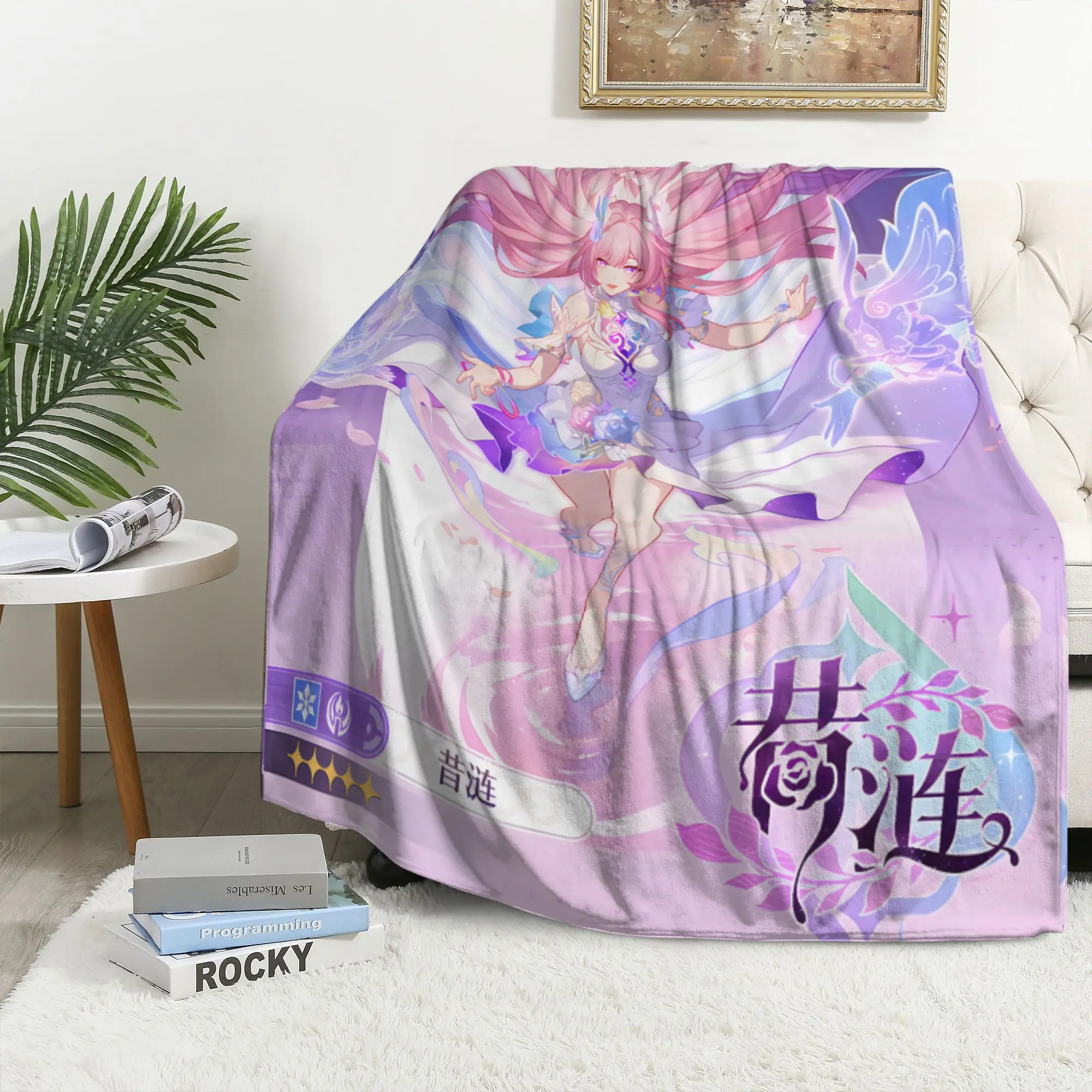 

Honkai Star Rail Cyrene Blanket Anime Flannel Fleece Throw Aesthetic Pink Hair Girl Soft Plush Couch Cover Gamer Gift