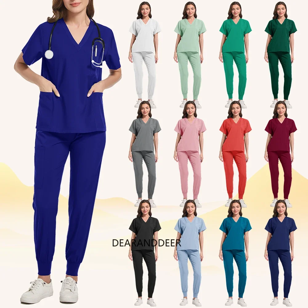 Klinische Arztuniform für Frauen, Jogginghose für Zahnkliniken, OP-Kittel, Tierklinikenset, Spa-Arbeitskleidung, Krankenschwesterzubehör