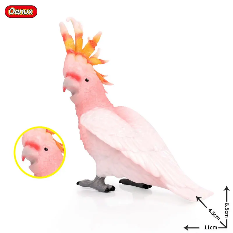 

11*4.5*8CM Children solid simulation animal world bird model cockatoo decoration ornaments For Children Gifts