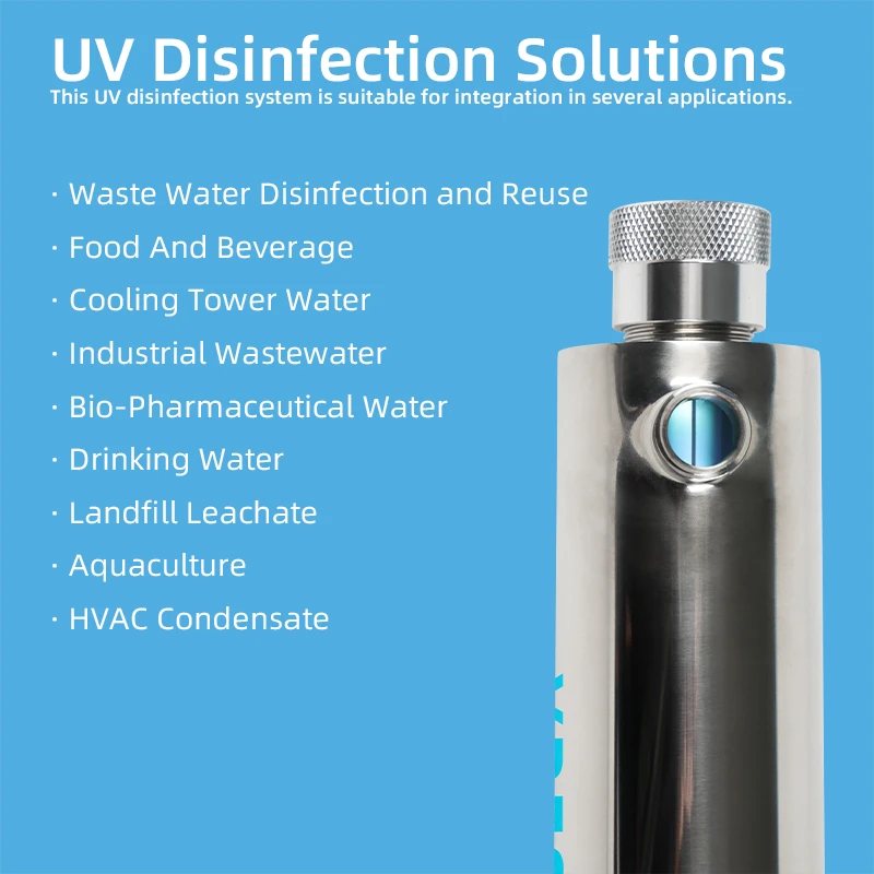 Factory Price Cutting Edge Custom Made 25W 6GPM Swimming Pool UV Water Filter Purification Disinfection System