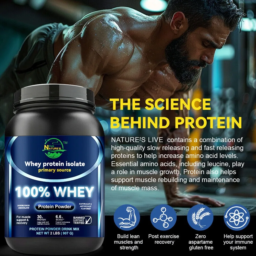 Nature\'s Live Whey Protein Powder 900g Chocolate Flavor Muscle Builder Powder