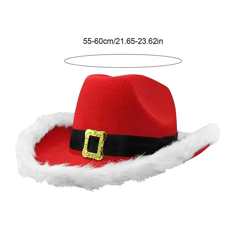 Sombrero de vaquero de Papá Noel para mujer y hombre, sombrero de vaquera de Navidad, accesorios de disfraz de Papá Noel, vestido