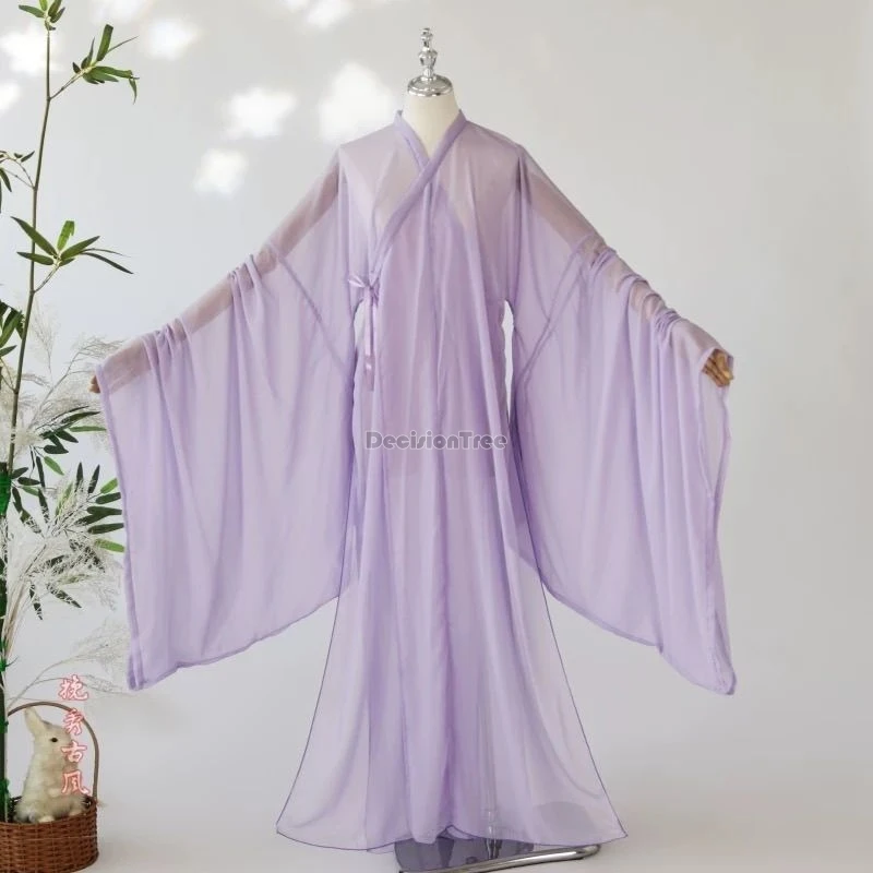 2026 new chinese ancient retro style hanfu large sleeve inner lining improved men's and women's cross collar loose yarn coat
