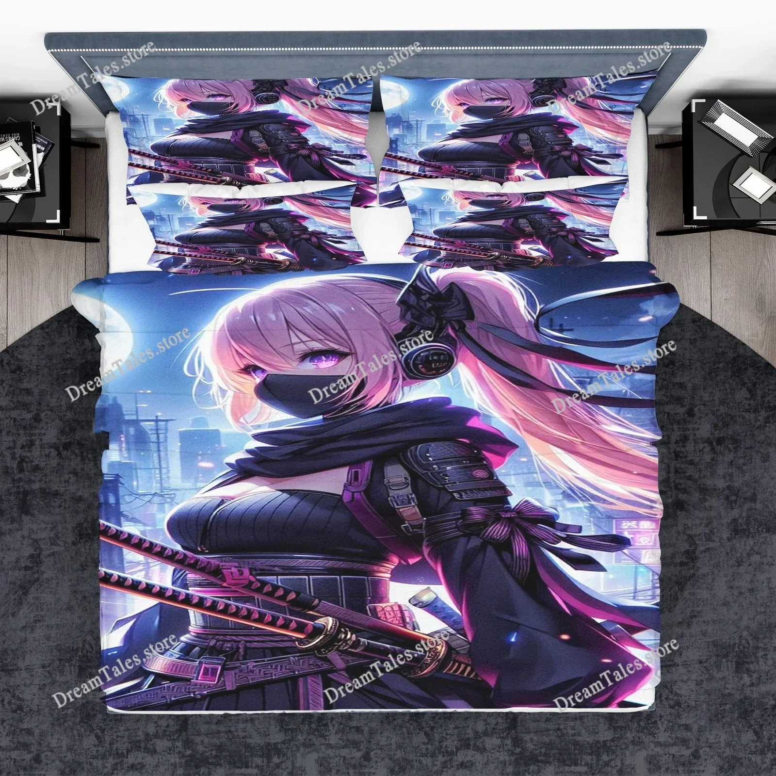 

Beautiful Girl Duvet Cover Cartoon Set Children Cute Polyester Soft Breathable Comforter Animation Bedding Home Textileextile