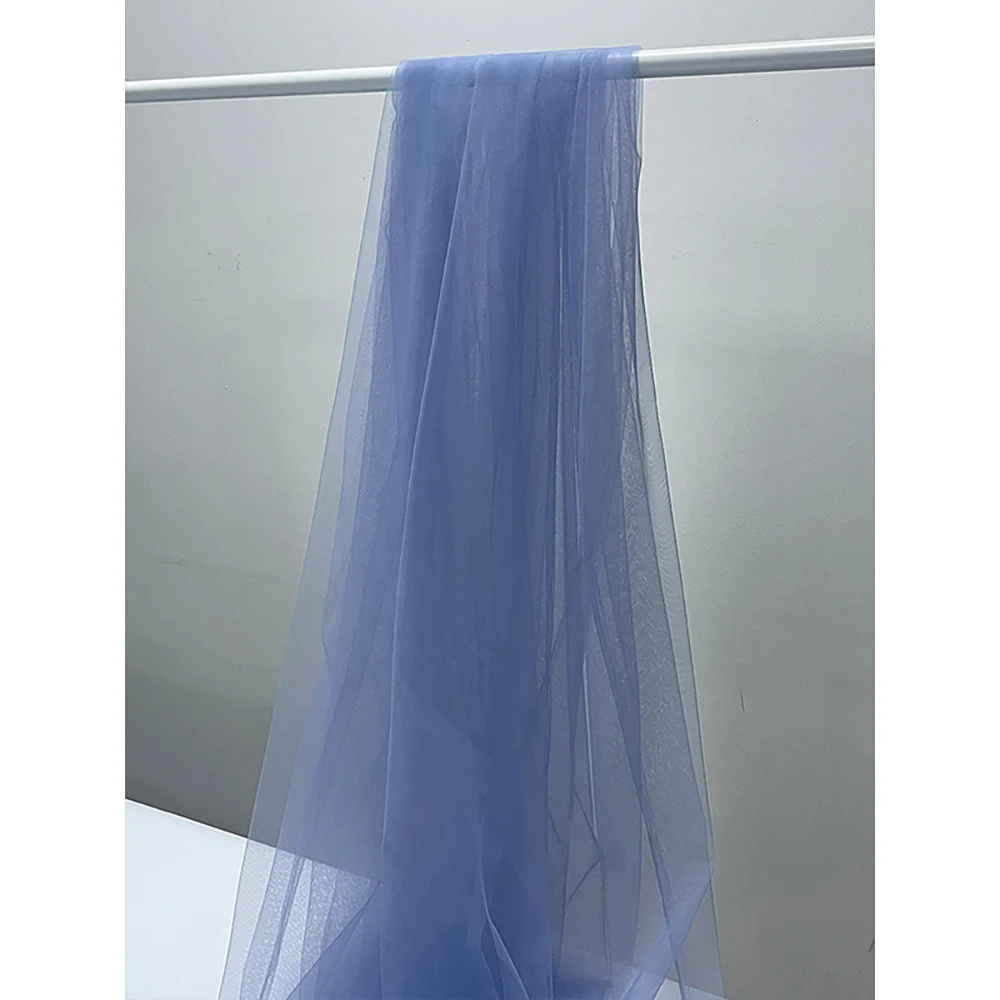 Blue Soft Tulle Yarn Light Gauze Fog Mesh Fabric  DIY Background Veil Wedding Dress Fairy Tulle Bridal Decoration skirt Material