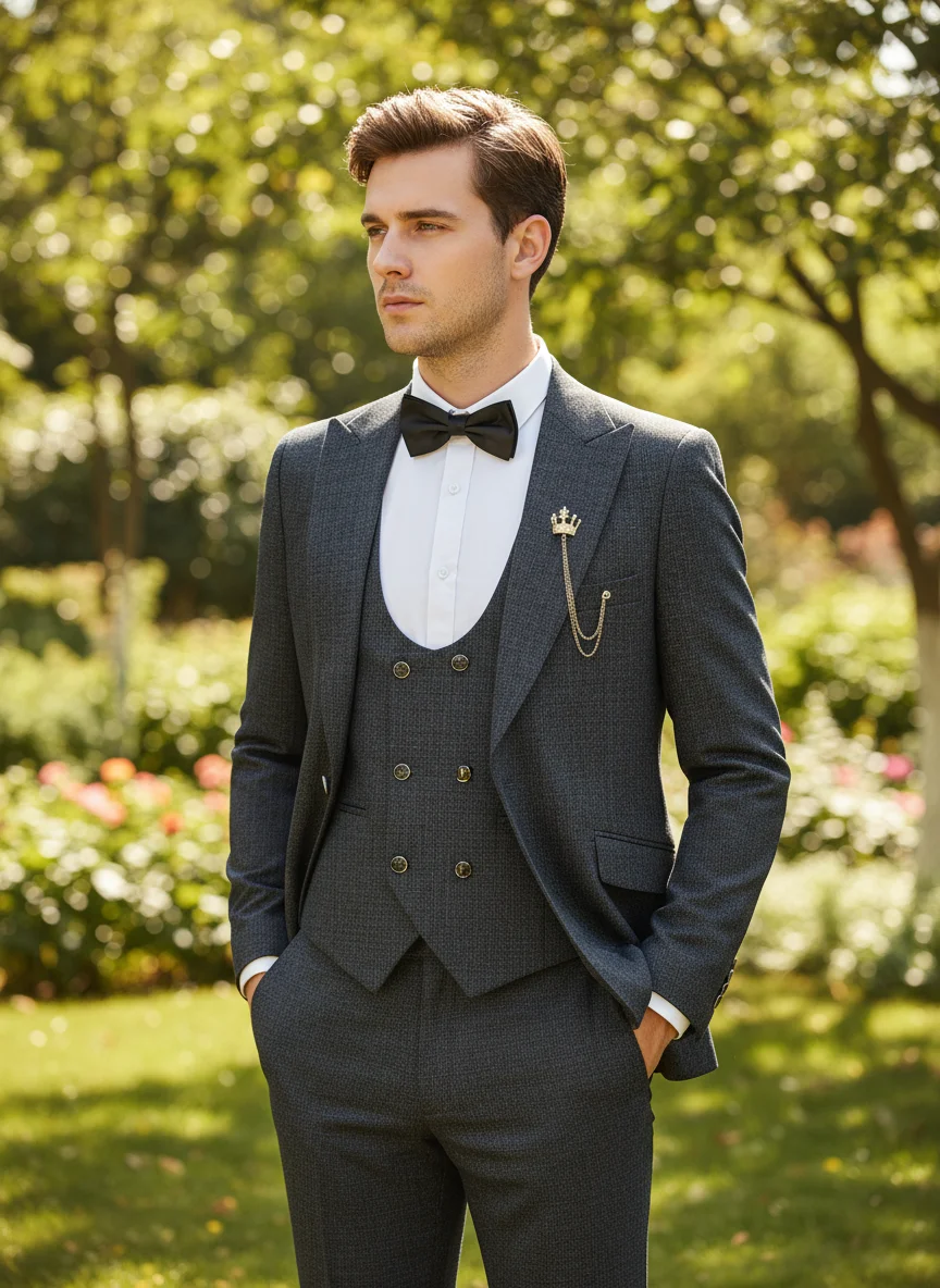 

ST Cassy, мужской серый костюм высокого качества, приталенный мужской свадебный пиджак для жениха, праздничное платье, деловой офисный костюм из трех предметов