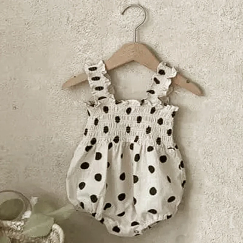 Sister Outfit Summer Children Clothes Baby Girl Party Dress Cotton Dot Camisole Dress Splicing Baby Romper Kids Princess Dress