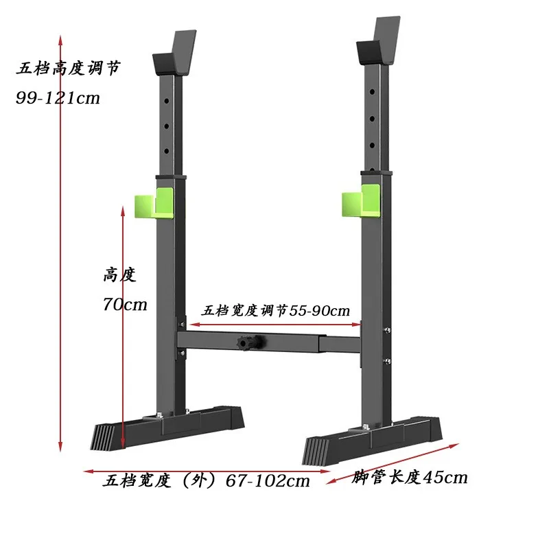 Multifunctional All-in-One Squat Rack and Barbell Rack Adjustable Anti-Tip Design Weightlifting for Indoor Use
