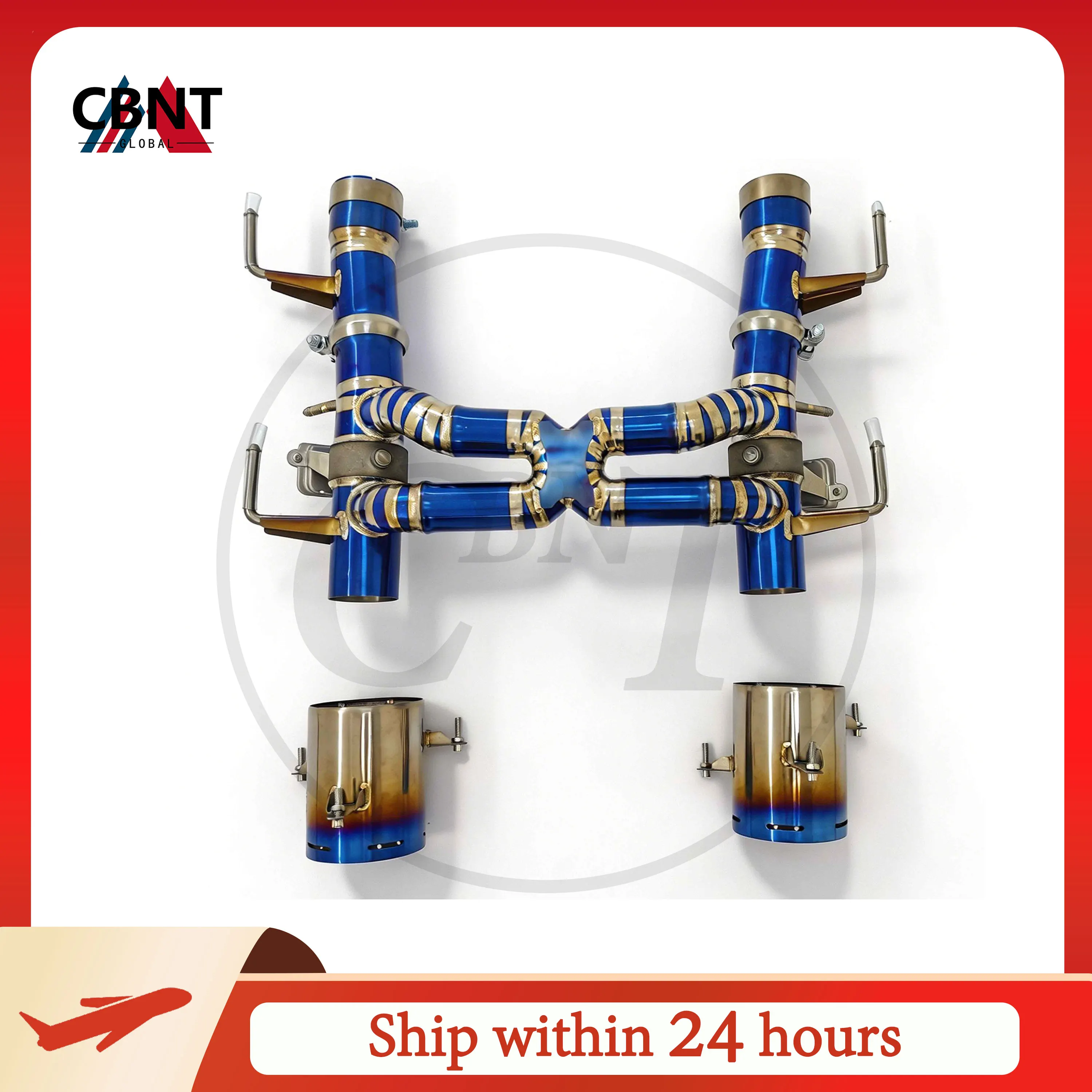 CBNT Titanium Exhaust System for Ferrari SF90 4.0L V8 Match OEM Valve Design Axleback Catback Muffler Exhaust Tips