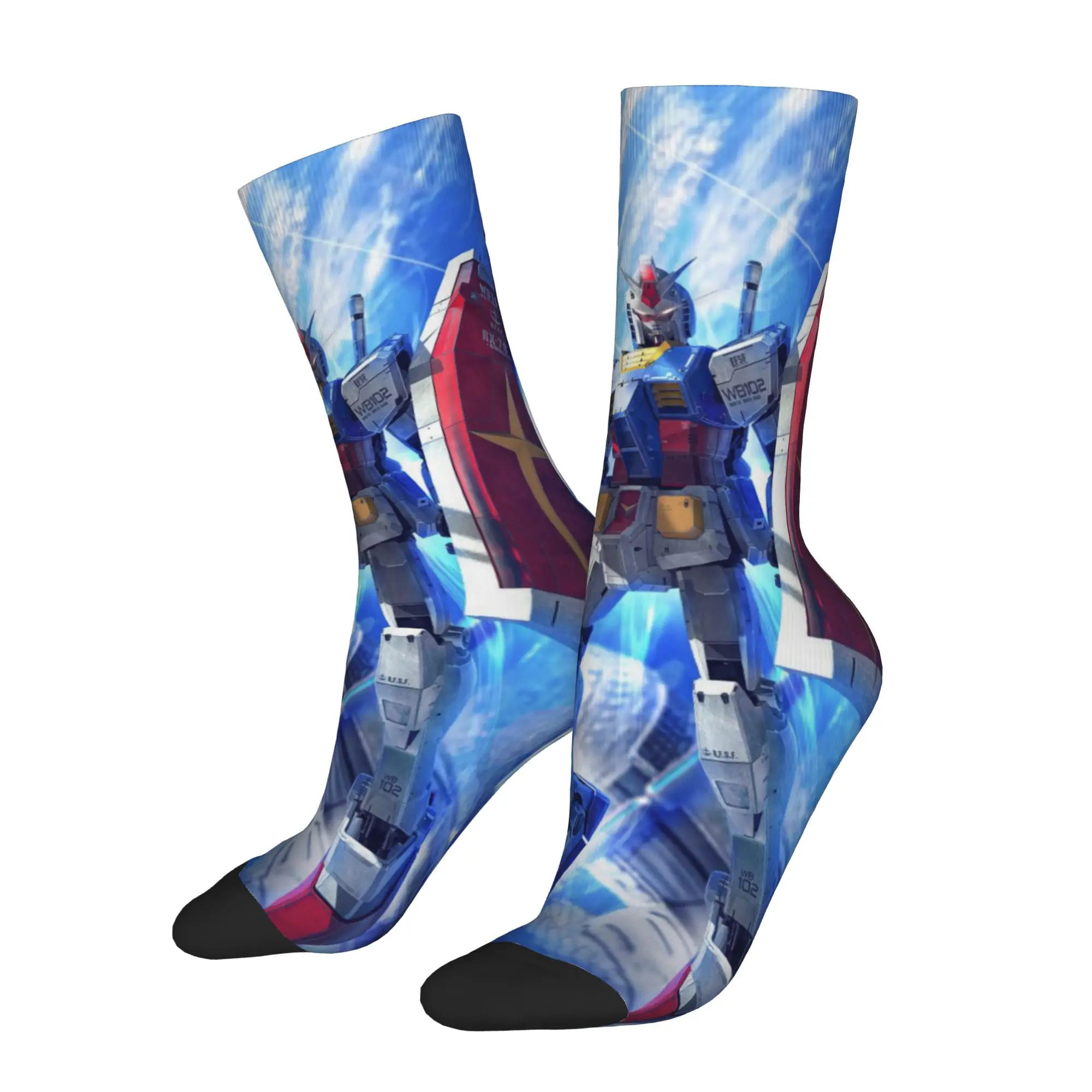 

1 Pair Funny Sock Gundam RX 78 2 (12) Vintage Quality Pattern Printed Men Socks Casual Men's Socks