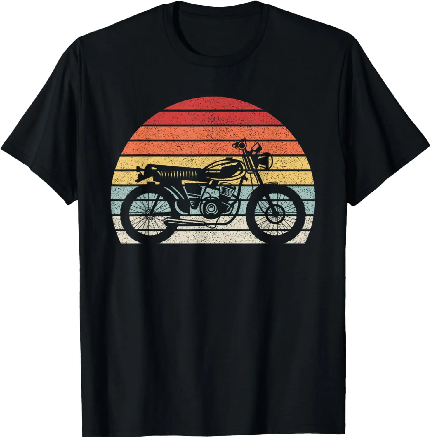 Vintage Retro Motorcycle T-Shirt 100% Cotton Trendy Y2K Short-Sleeve Tee-Soft, Quick-Drying, Moisture-Wicking; Ideal Sports