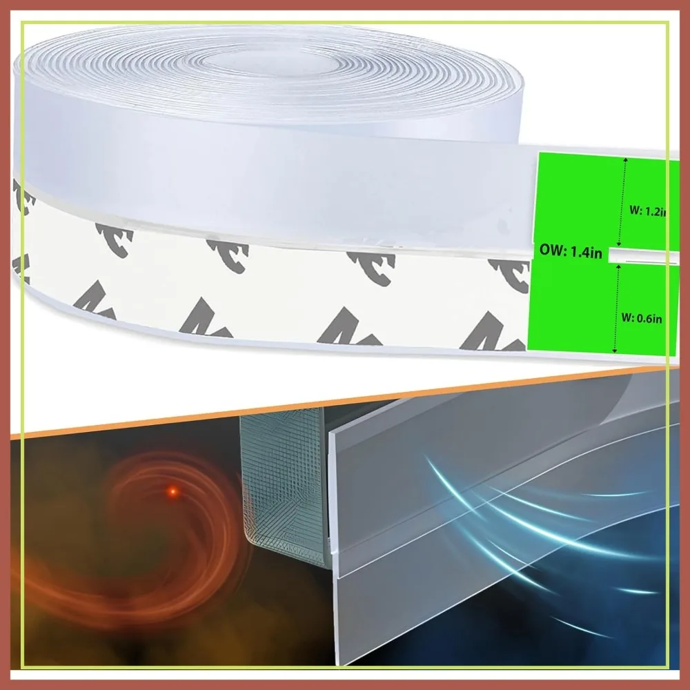 

Updated Weather Stripping Door Seal, Silicone Draft Stopper for Windows, Doors, Shower Doors, Gap Insulation for Winter