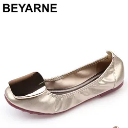 Light Metal buckle roll-up flats ladies shoes cozy moccasins sequined cloth foldable ballet flats woman size35-41