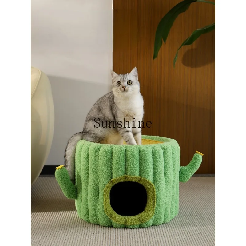 

Cat nest closed winter warm double layer cat escape house small climbing frame