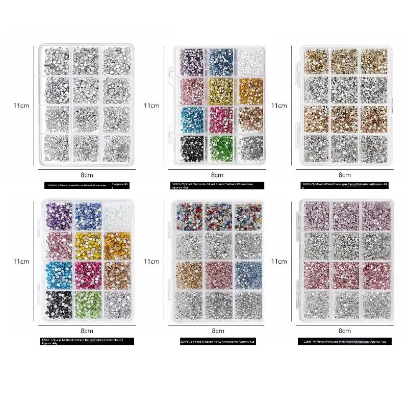 Flatback Small Round Rhinestones Budget Friendly High Shine Cut Nail Art Inlay Stones for Student Manicure DIY Use