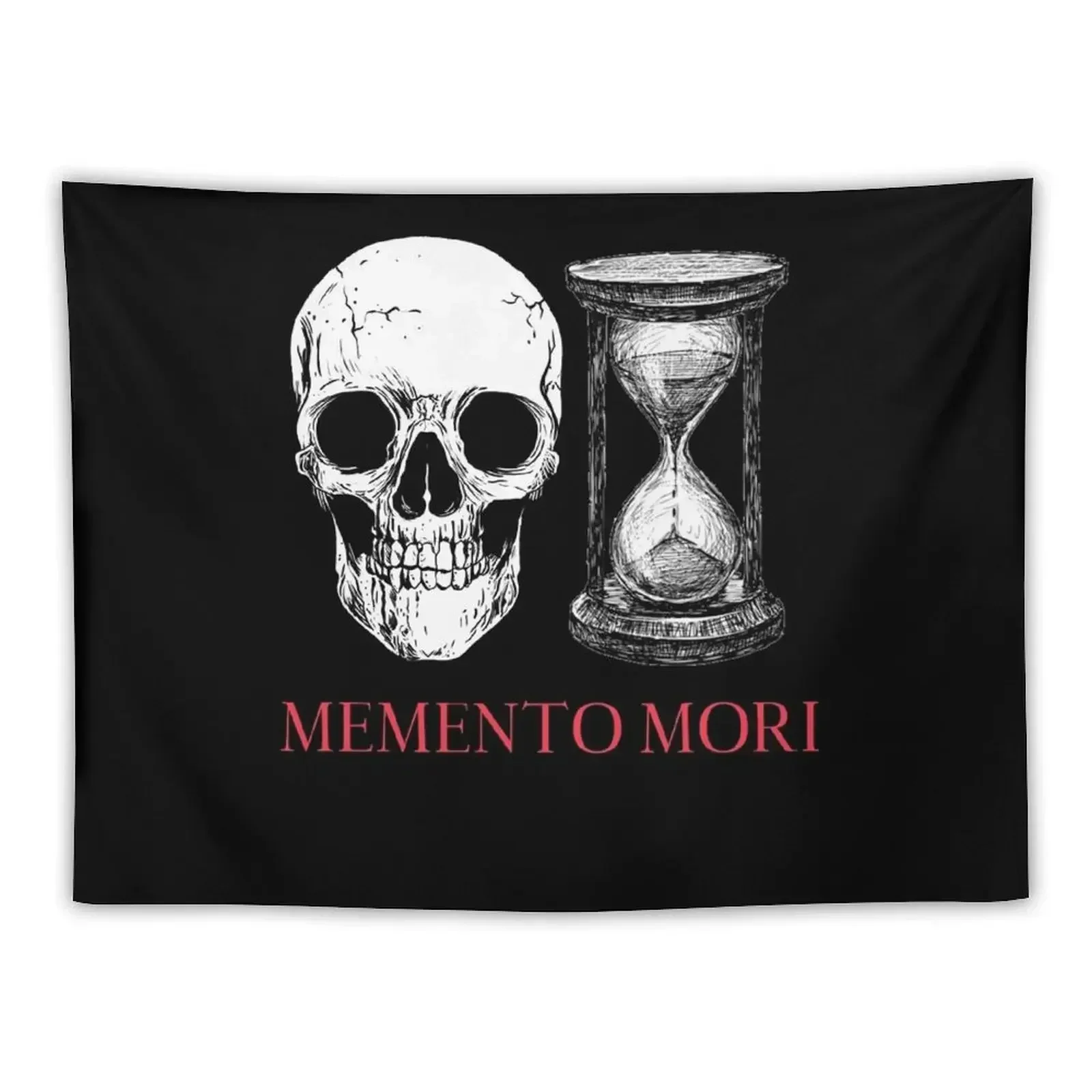 Memento Mori Skull and Timer Tapestry Decoration Aesthetic Wall Hanging Decor Bedrooms Decorations Decoration For Rooms Tapestry