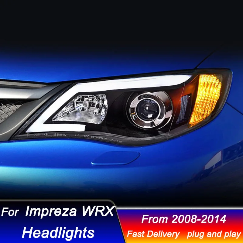 Hot Car styling Headlights For Subaru WRX 08-14 modify LED Head Lamp Upgrade DRL Dynamic Signal Lamp Front light Assembly