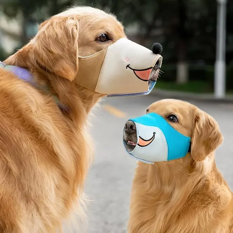 Bozales para perros pequeños a grandes, bozales ajustables antiladridos, bozales para perros de tela suave y transpirable, bozales para perros divertidos y bonitos