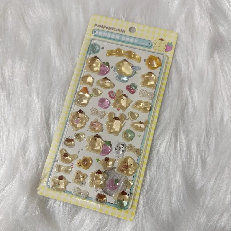 ملصقات كريستالية ثلاثية الأبعاد من سانريو، مناسبة لصنع ملصقات DIY على أغطية هواتف كيتي يوجيجو، متينة.