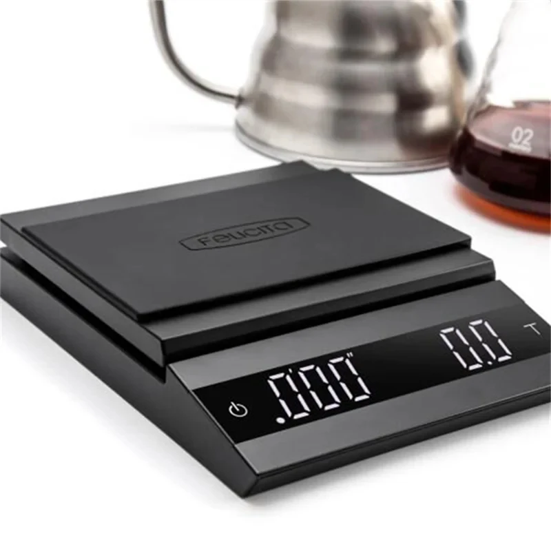 Felicita Parallel Coffee Scale with Bluetooth Digital Kitchen Scale 2kg 0.1g High Precision Pour Over Coffee Scale