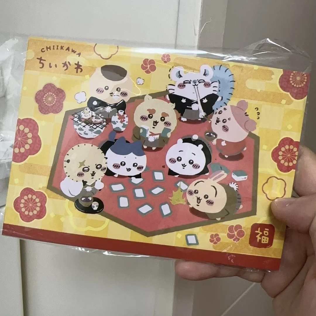 New style Chiikawa Rakko Momonga New Year greeting card postcard cute cartoon Kurimanju Handwritten Blessing Message Card Gifts