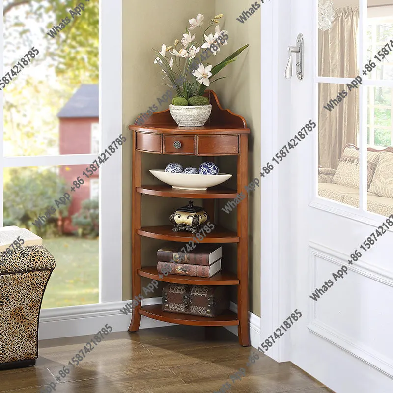 American Corner Cabinet Small Multifunctional Edge Triangle Cabinet Multi-layer Floor Shelf Fashion