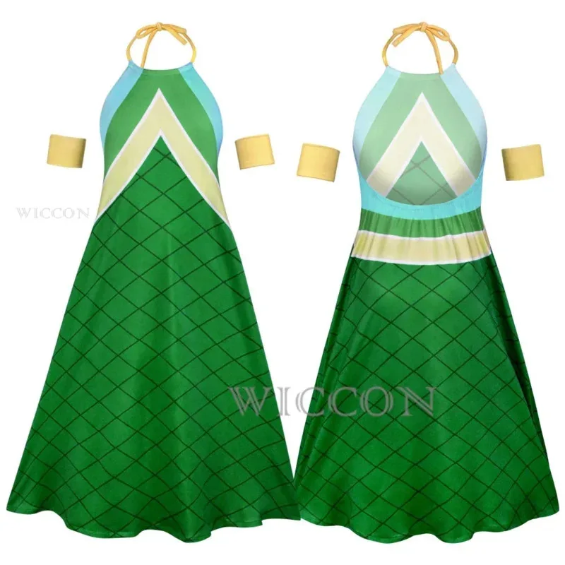 أنيمي الجنية الذيل ويندي l تأثيري حلي ماجيك مطلق النار شعر مستعار الأخضر التنين فستان امرأة مثير Kawaii كرنفال حفلة البدلة