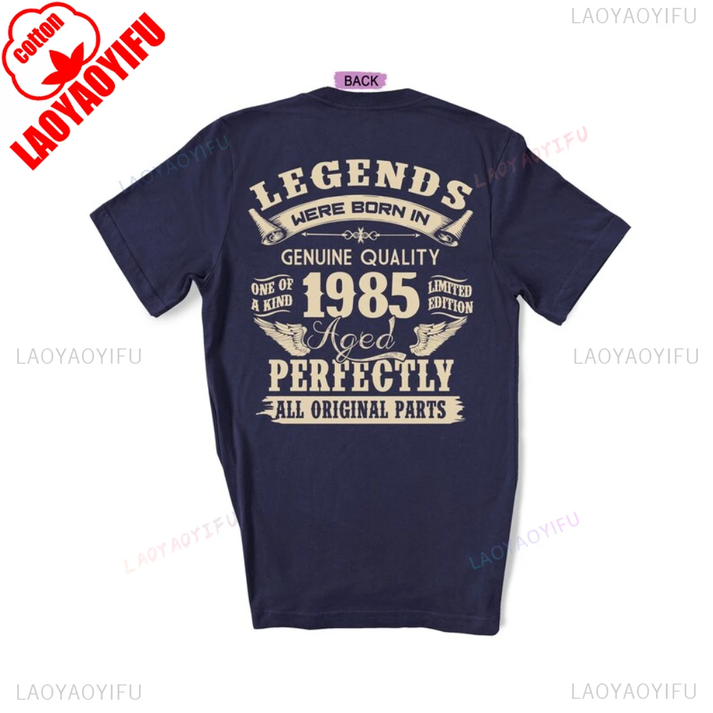 Vintage Birthday Gift for Man 1985 40th Cotton TShirt Legends Were Born in 1985 Perfectly Man T-shirt Streetwear Hipster Tees