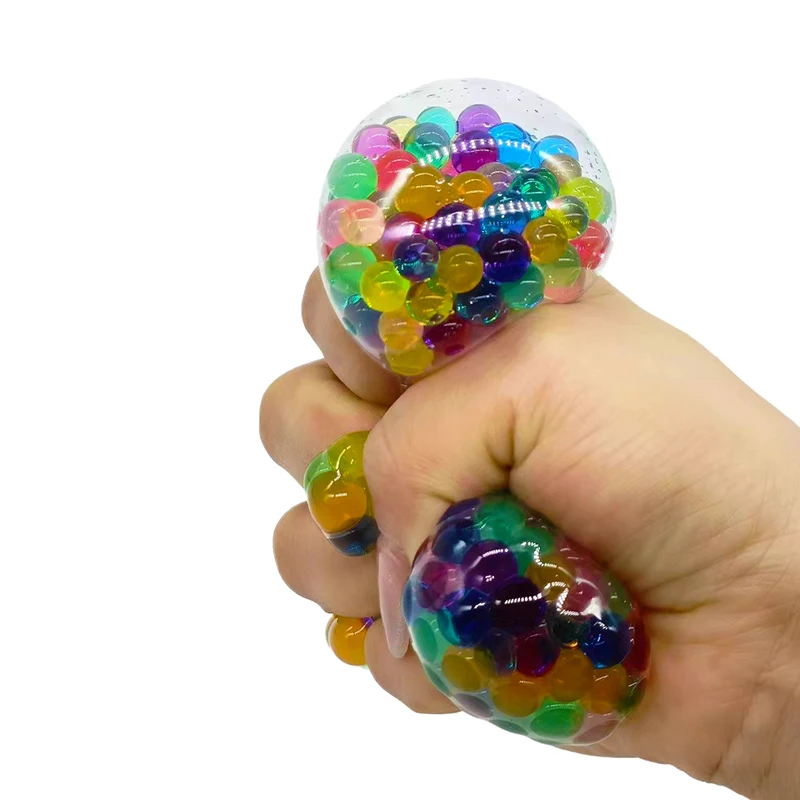 1PC 6cm TPR Rainbow Bead Pressure Reducing Ball  Fidget Toys Funny Stress Reliever Reduce Pressure Prop - Image 3