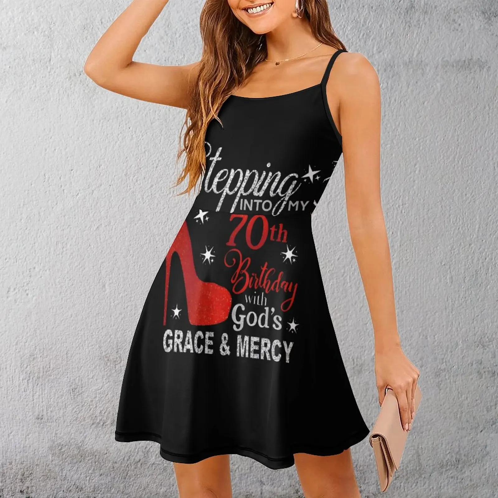 

70th Birthday Grace Mercy Women's Sling Dress Funny Geek Strappy Dress Funny Graphic Sexy Woman's Dress Clubs