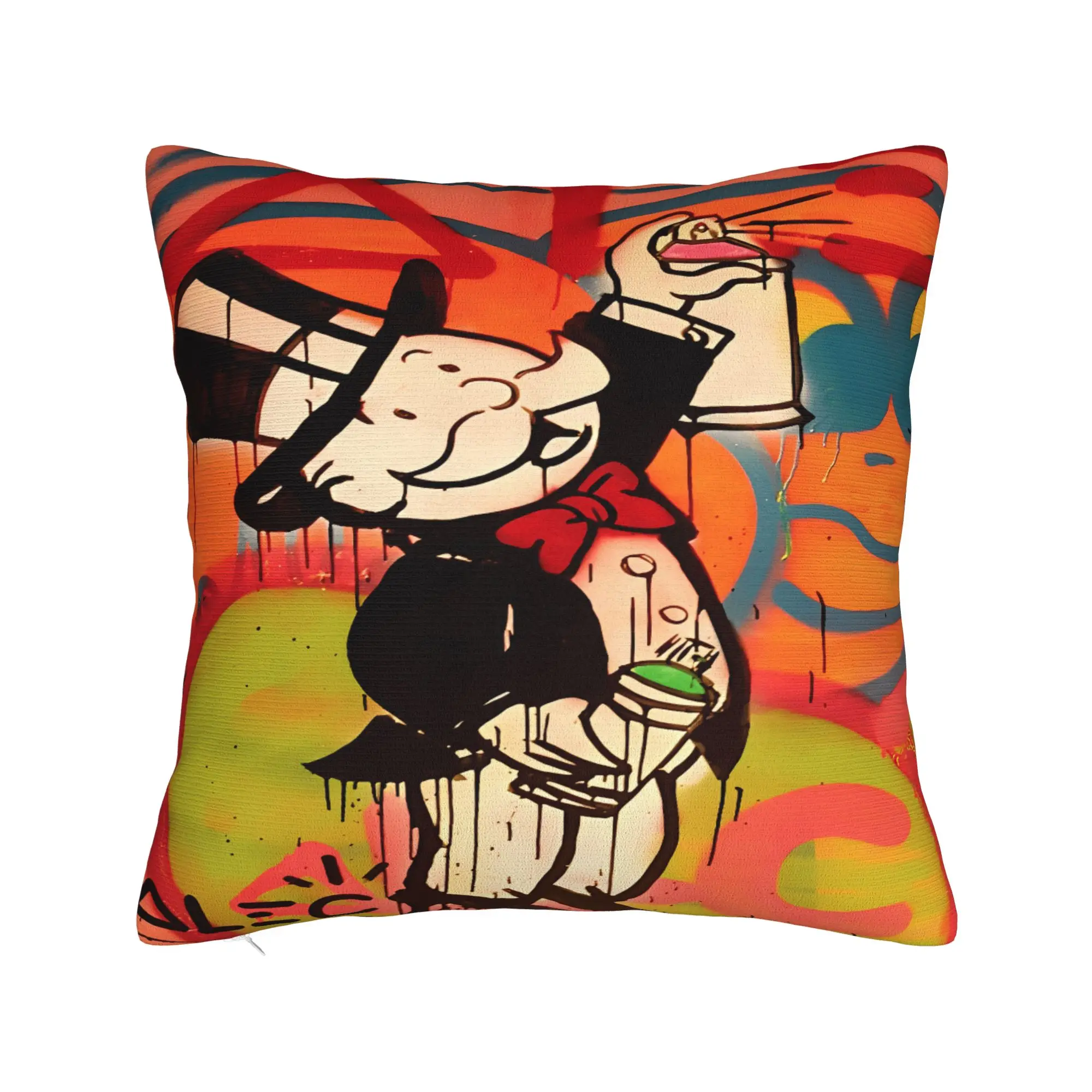 Spary Monopoly  Monopolys Money Dance Pillowcases  Novelty Pillow Case For Sofa Home Decoration Comfy Pillow Cover