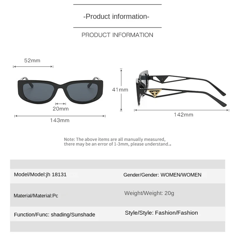 New Small Frame Cat Eye Sunglasses Women Personality Hollow Triangle Sun Glasses Men Trendy Retro Oval Gafas De Sol Mujer UV400