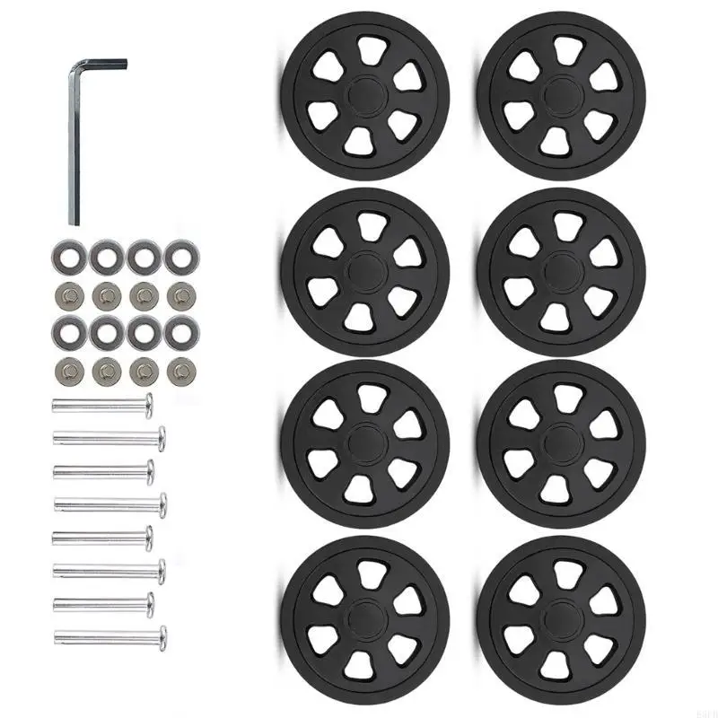 

8 шт. колеса для багажа 60x12 мм пластиковый чемодан двойные колеса запасные части поворотные ролики колеса ремонтные комплекты