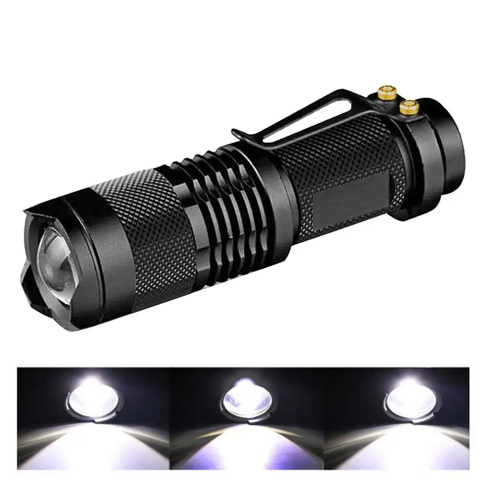 3 Modes Portable Working Flash lamp White LED Flashlight Zoomable torch flashlight Lighting lantern Use AA 14500 Battery Light