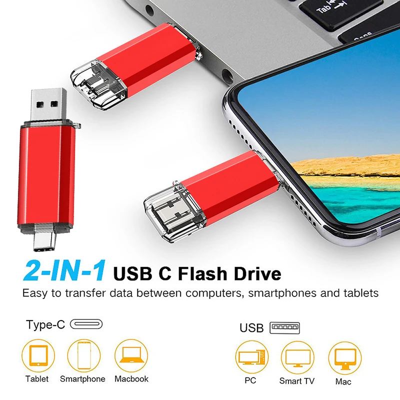 USB 2.0 플래시 드라이브, 다채로운 고속 플래시 디스크, 휴대용 OTG 펜드라이브, C타입, 128GB, 64GB, 32GB, 16GB, 8GB 메모리 스틱