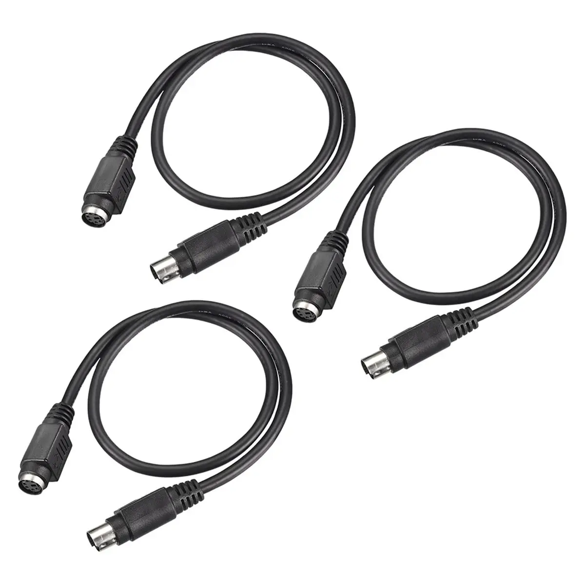 3Pcs PS/2 Mouse and Keyboard Extension Cable, 0.5m Din 6 Pin Cable