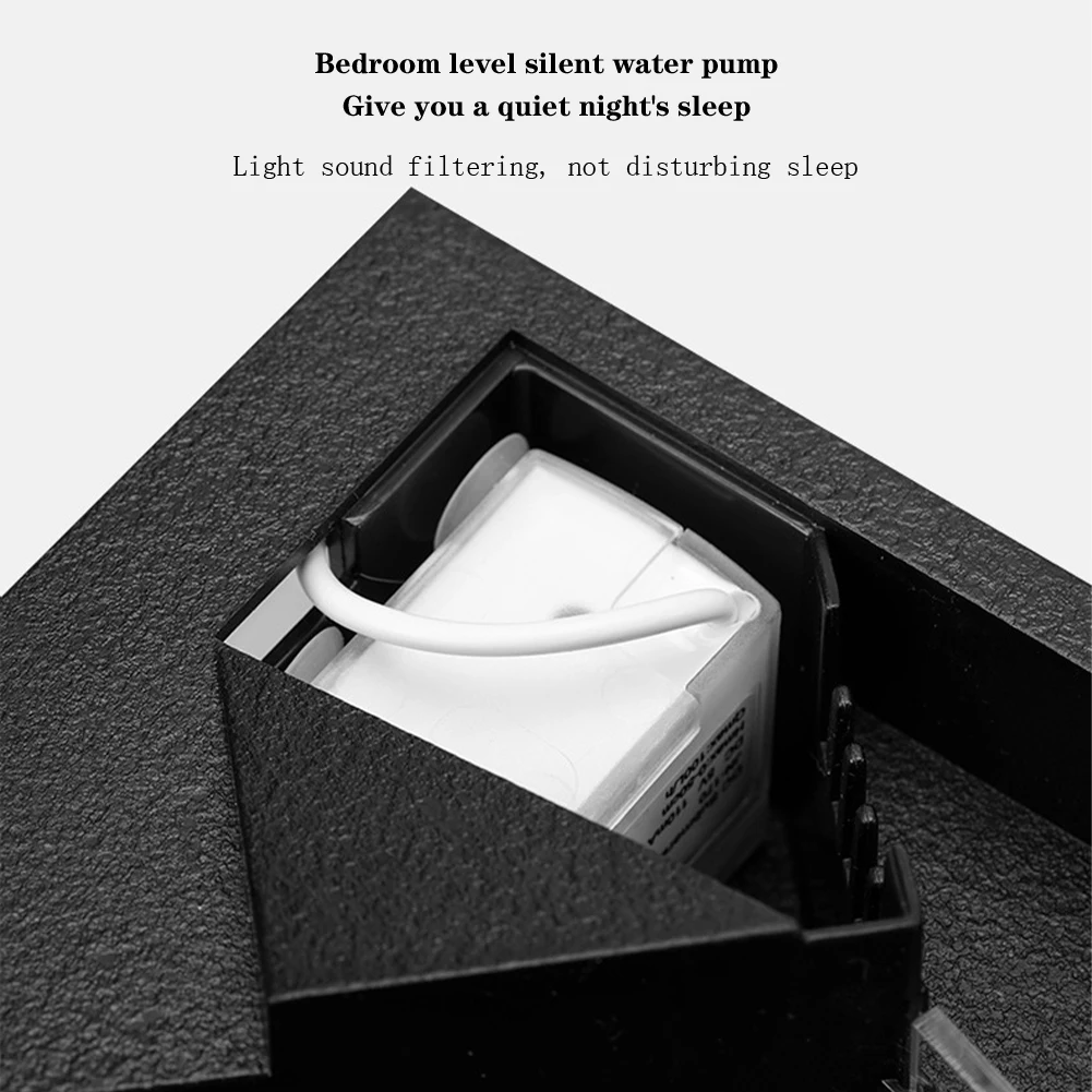 خزان الأسماك الصغيرة حوض السمك المدمج في مضخة مياه خفيفة غطاء واضح نظام الدورة البيئية الاكريليك خزان الأسماك مستطيلة